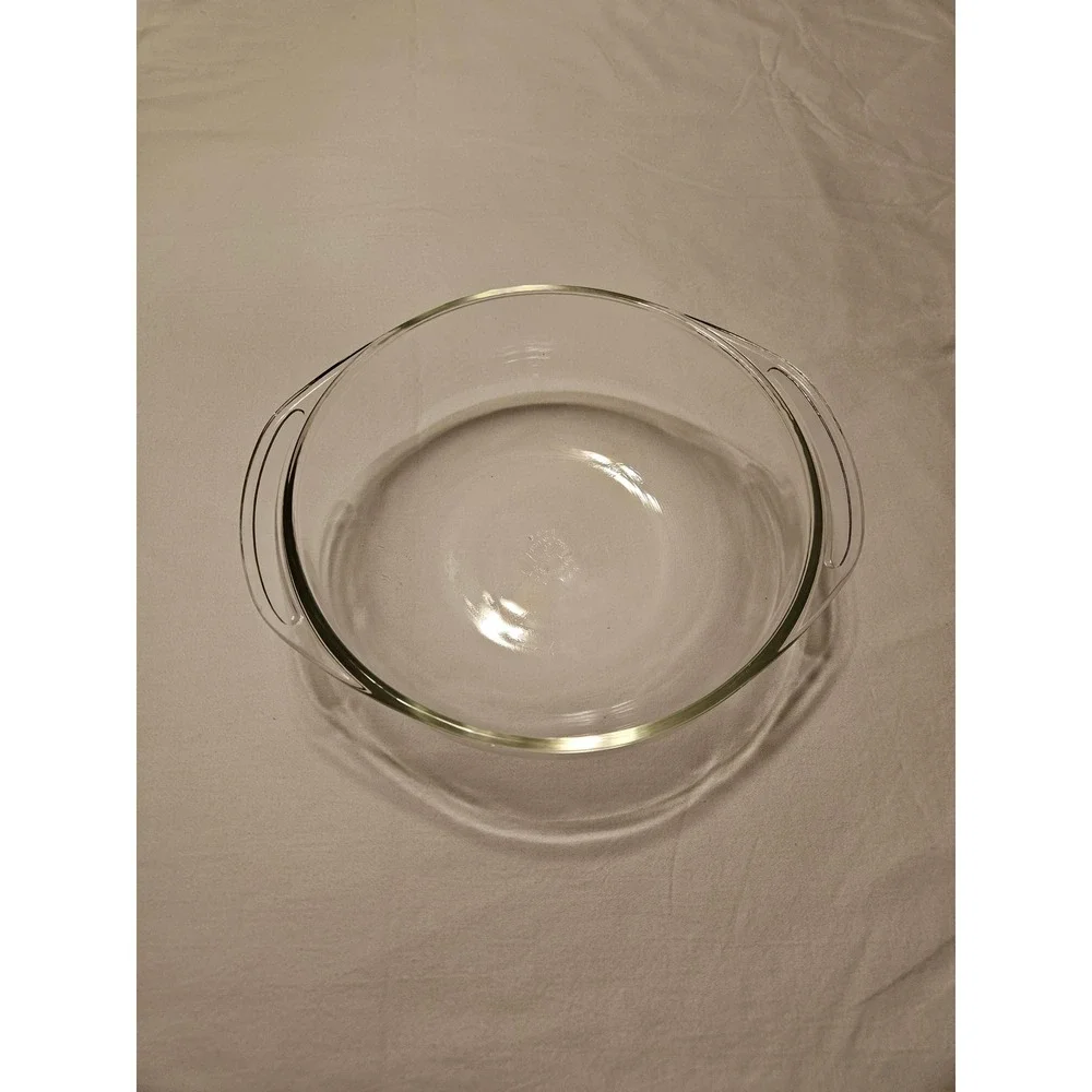 PYREX 1.5 court Clear Glass Mixing Bowl with Handles Oven‎ Safe Serving Dish VTG